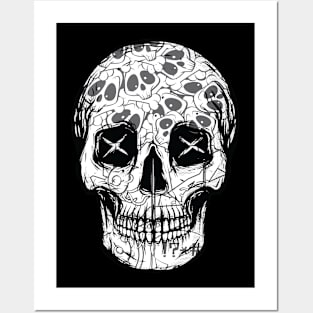 Skull Head With Skull Patern Posters and Art